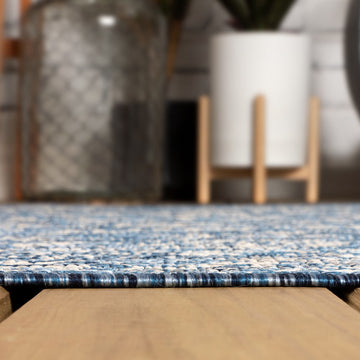 Tela Bohemian Textured Weave Floral Indoor/outdoor Area Rug